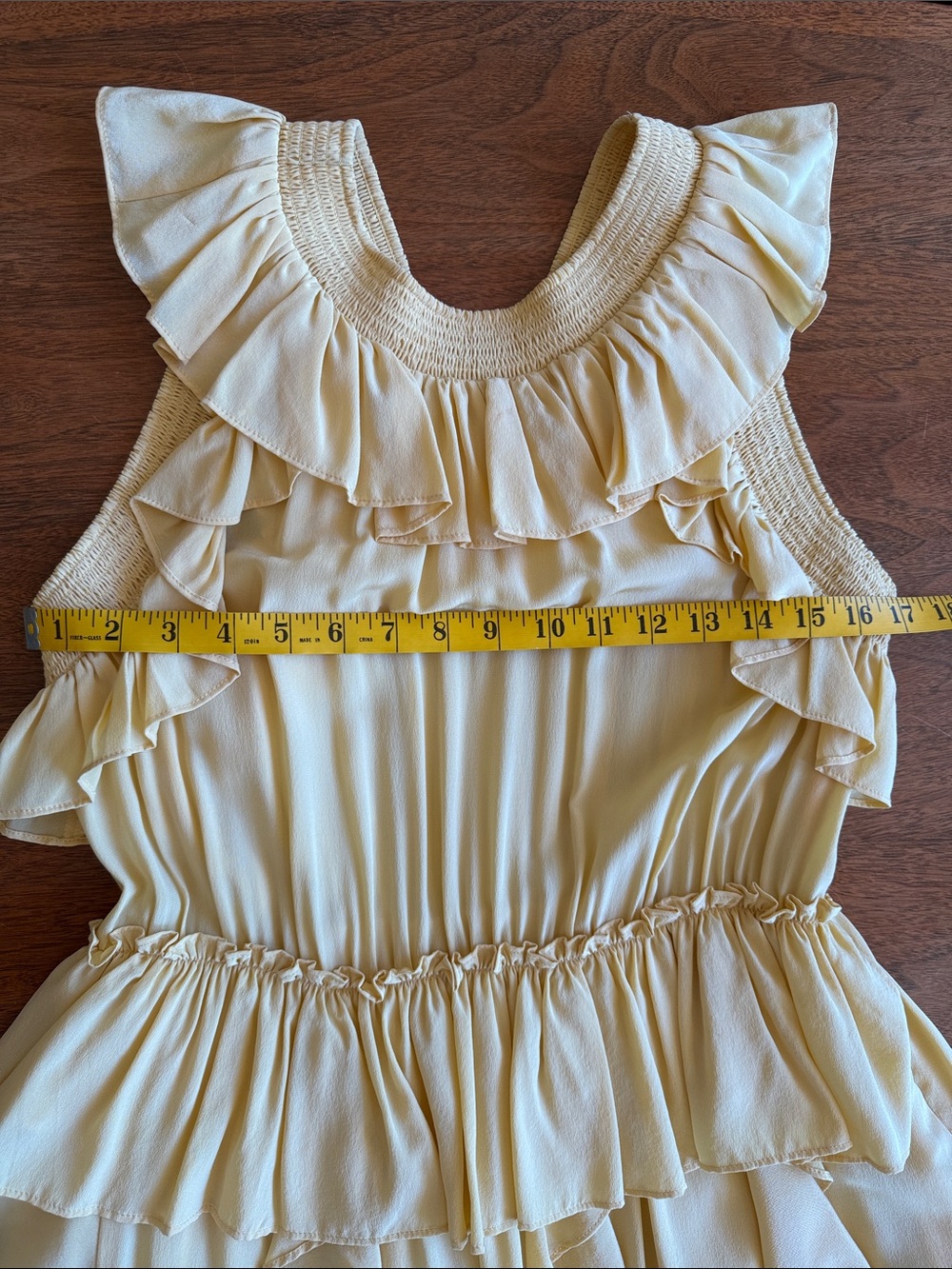Ulla Johnson Pale Yellow Ruffle Maxi Dress - Picture 6 of 10